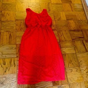 Peach colored maxi dress